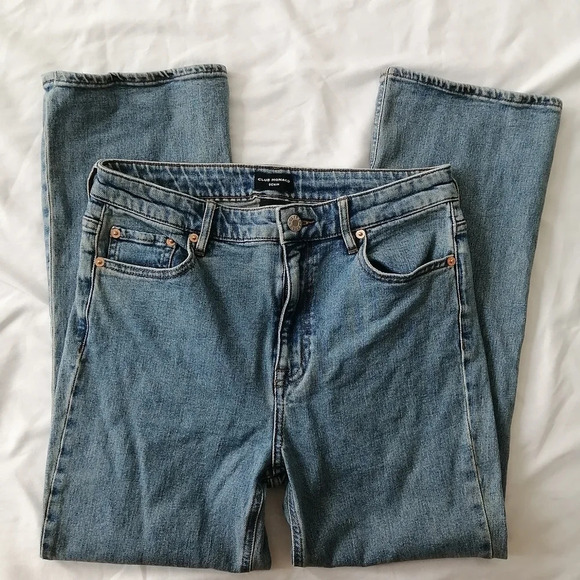 Club Monaco Denim The Kick Crop Flare Jeans High Rise Flare Crop Leg 27 (4) - Picture 5 of 16